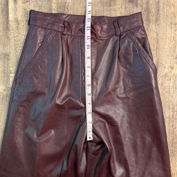 Georgetown Leather Design Women’s VTG 100% Leather Pants Brown Made In Korea 7/8 - Picture 6 of 10